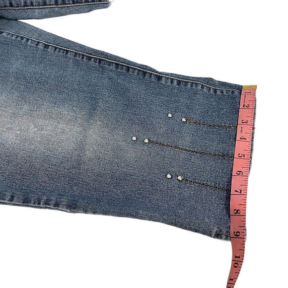 Street Code New York Embellished Jeans Stretch Women Size 13/14 Studded - Picture 8 of 15